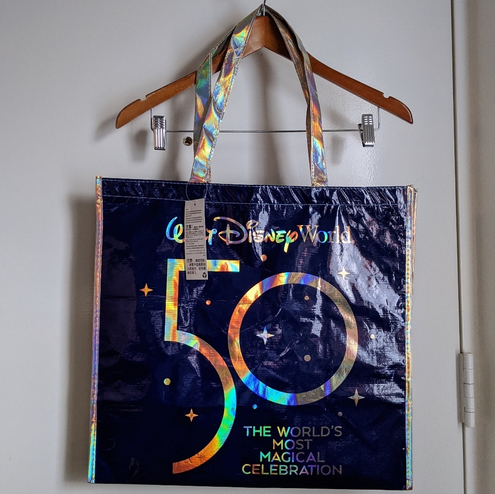 🆕 WDW Walt Disney World 50th Anniversary Large Mickey Mouse Reusable Tote Bag - Picture 4 of 9